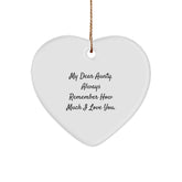 Aunty Gifts from Men - Heart Ornament with Quote, 'My Dear Aunty. Always Remember How Much I Love You.' - Unique Christmas Unique Gifts for Aunty - Image 1